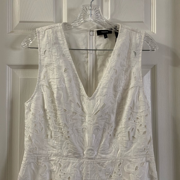 NWT Theory Jemion E White embroidered Eyelet Dress - Picture 3 of 8